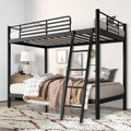 Twin Over Full Size Bunk Bed with Ladder and Guardrail U998