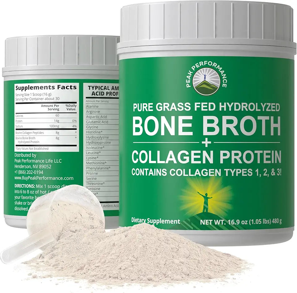 Hydrolyzed Bone Broth and Collagen Unflavored Protein Peptides Powder B420