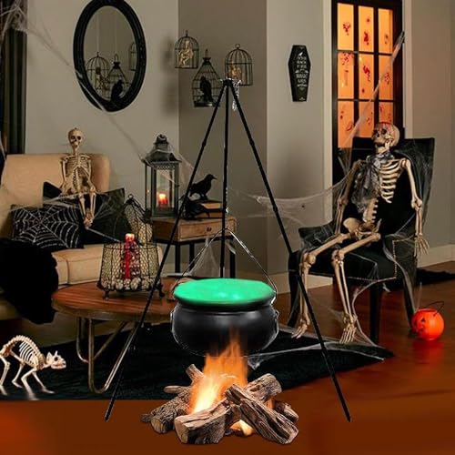 Large Witch Cauldron with Stand and Light Plastic Bowl O7051