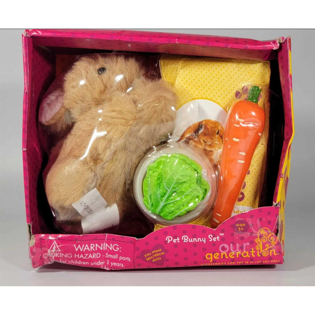 Mini Plush Pet Bunny 18 Accessory Set for Dolls B728