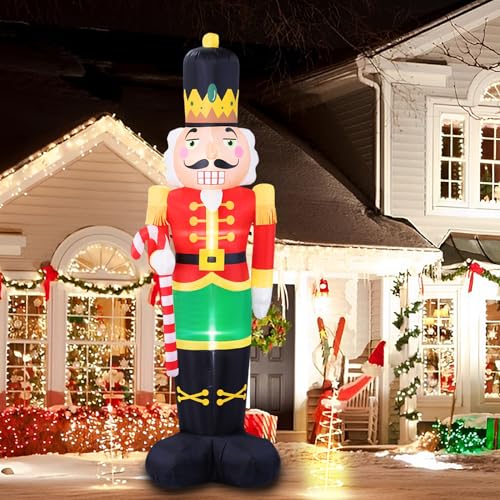 8FT Christmas Inflatable Nutcracker Soldier with Built-in LEDs Y9116