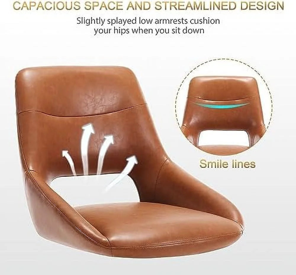 Faux Leather Armless Swivel Desk Chair K416062