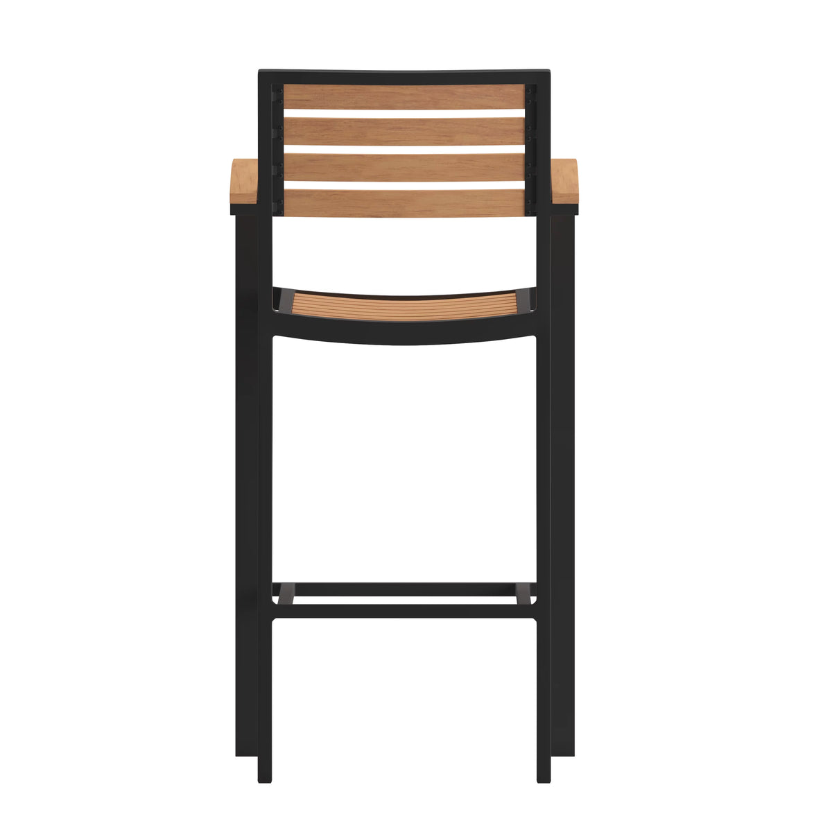 Teak Bar Height Stool with Arms Y742