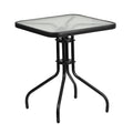 Black and Clear Square Glass Patio Table N29828