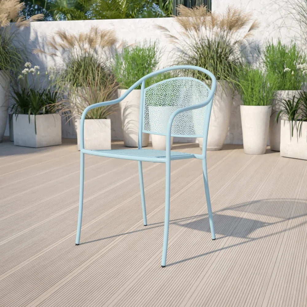5 Pack Indoor-Outdoor Steel Patio Arm Chair Black D87094