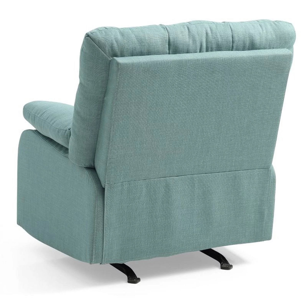 Teal Turquoise Fabric Rocker Recliner F2916
