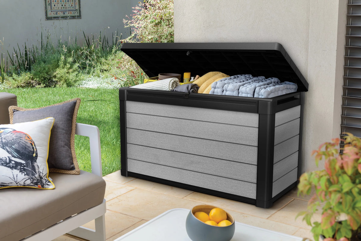 100 Gallon Resin Plastic Wood Deck Box E1739