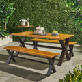3 Piece Acacia Wood Picnic Dining Set T65320