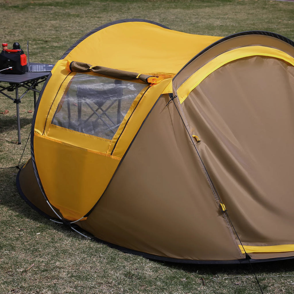 Yellow 3 Person Pop Up Tent with Carry Bag W275815