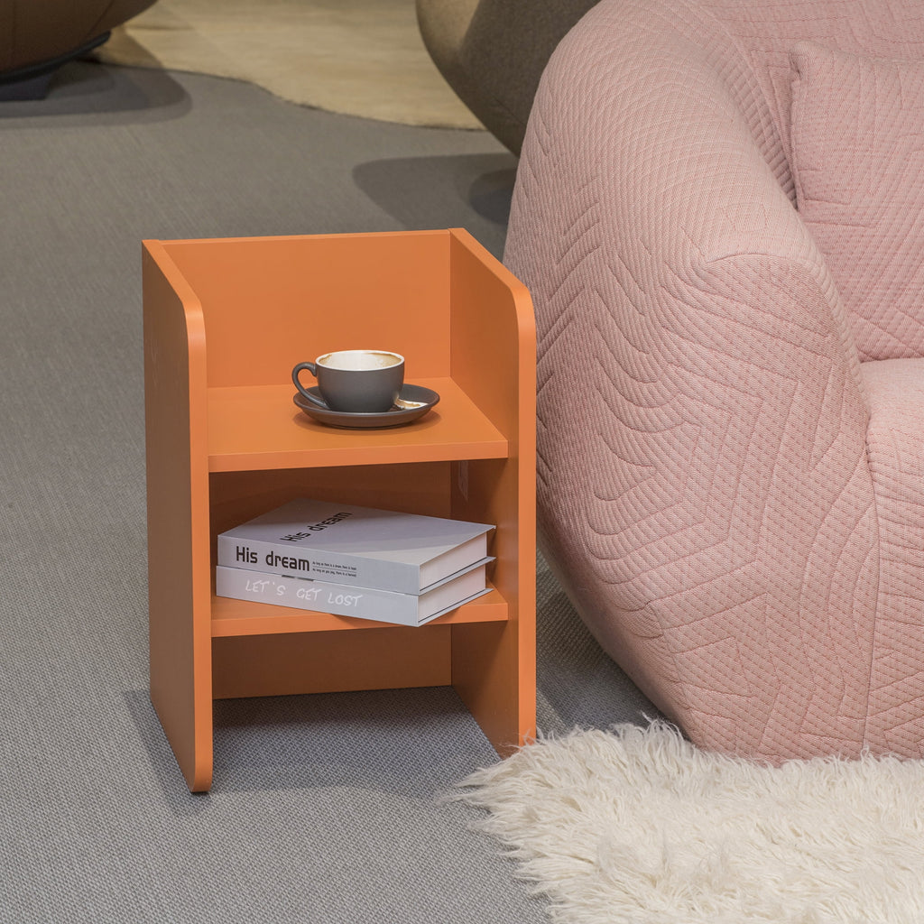 2-Tier Wood End Side Table with Storage Shelf D7394