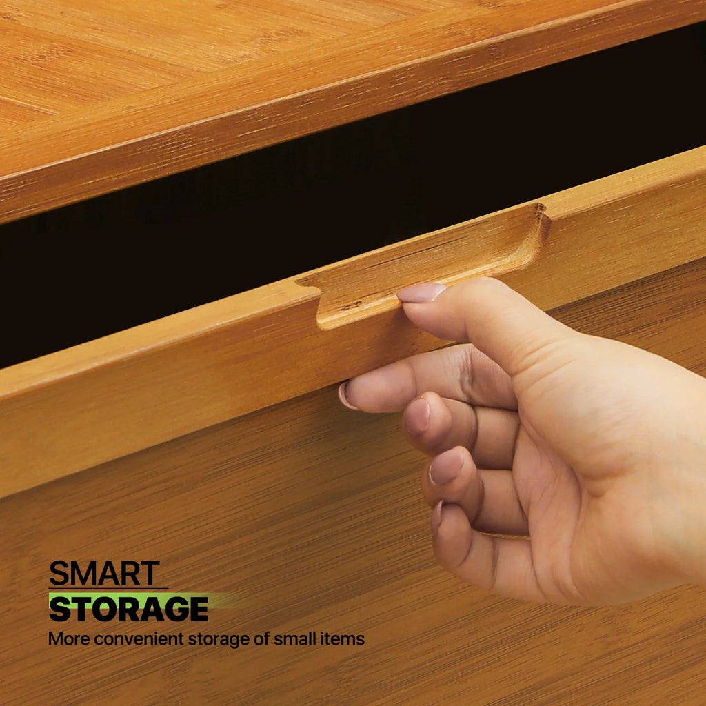 Bamboo 9 Tier Shoe Organizer Cabinet with Door I828