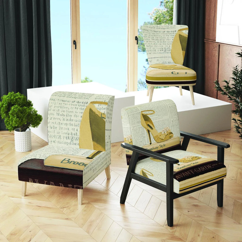 Gold Upholstered Accent Chair O136