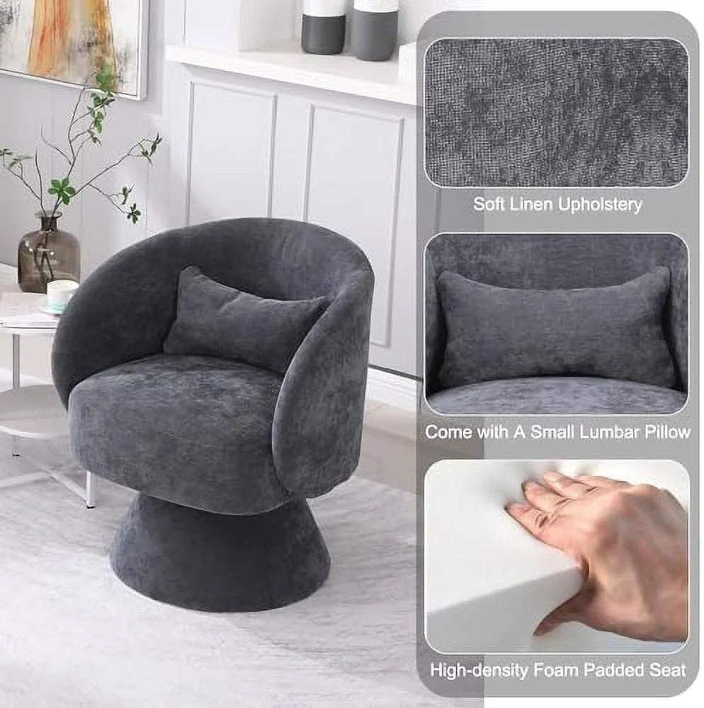 Linen Upholstered Swivel Accent Chair Set of 2 B9198