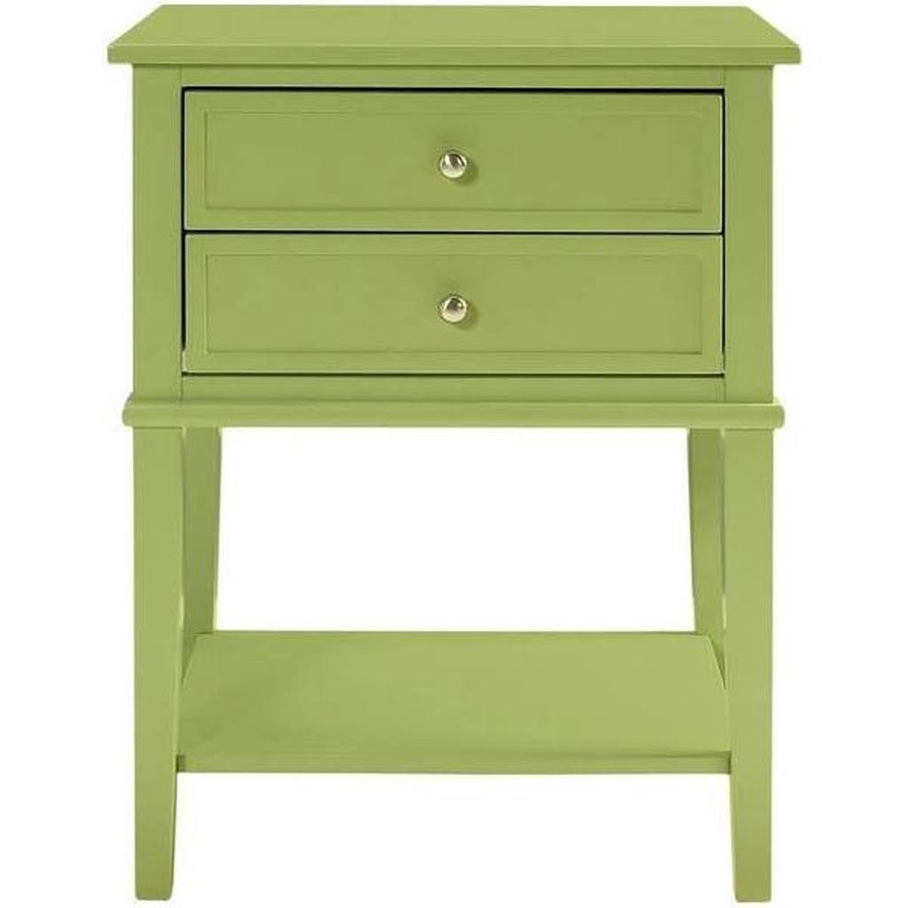 Green Accent Table with 2 Drawers J42510