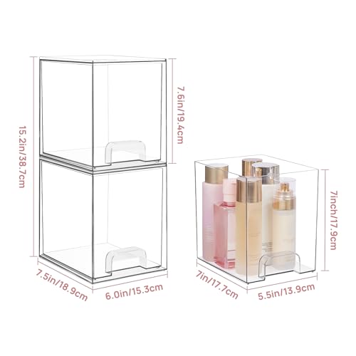 Clear Stackable Acrylic Storage Drawers 2 Pack J535604