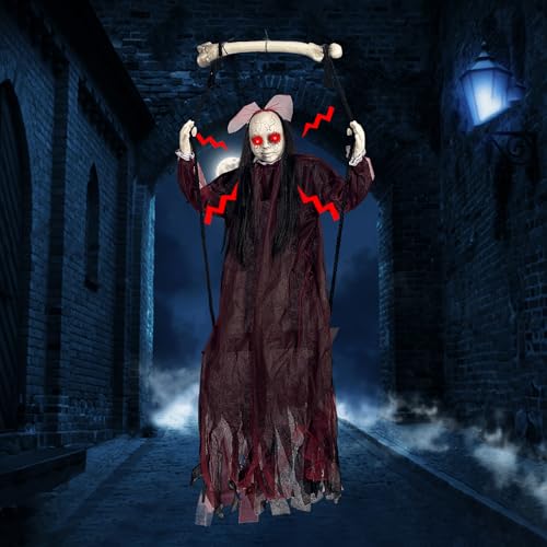 Hanging Swing Ghost with Sound and Light Up Eyes G745528