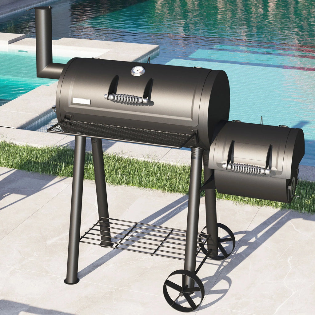 Portable Charcoal Grill with Offset Smoker Y94612