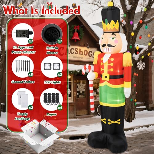 8FT Christmas Inflatable Nutcracker Soldier with Built-in LEDs Y9116