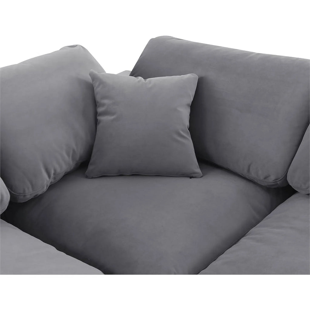 Grey Velvet Modular Sectional J320