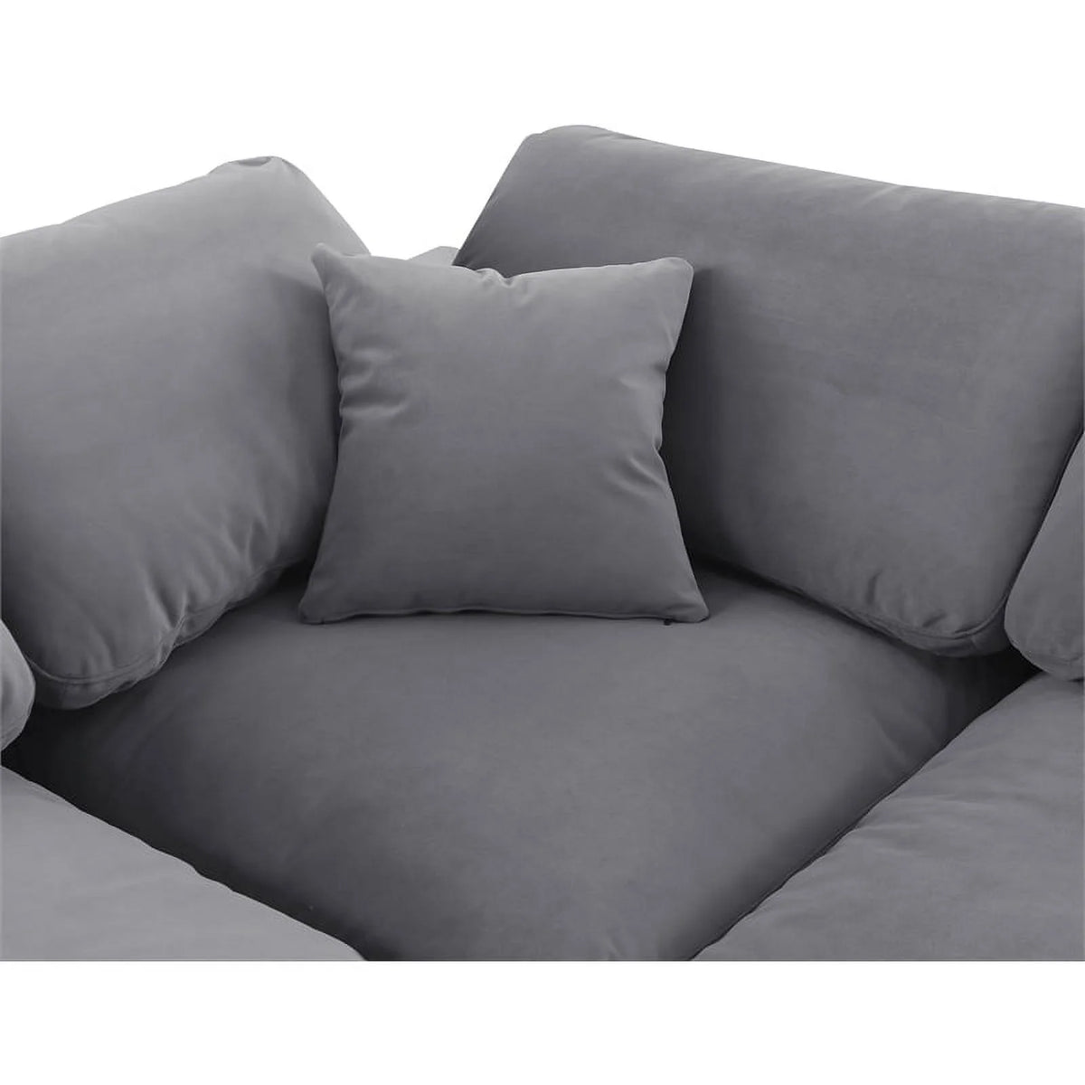 Grey Velvet Modular Sectional J320