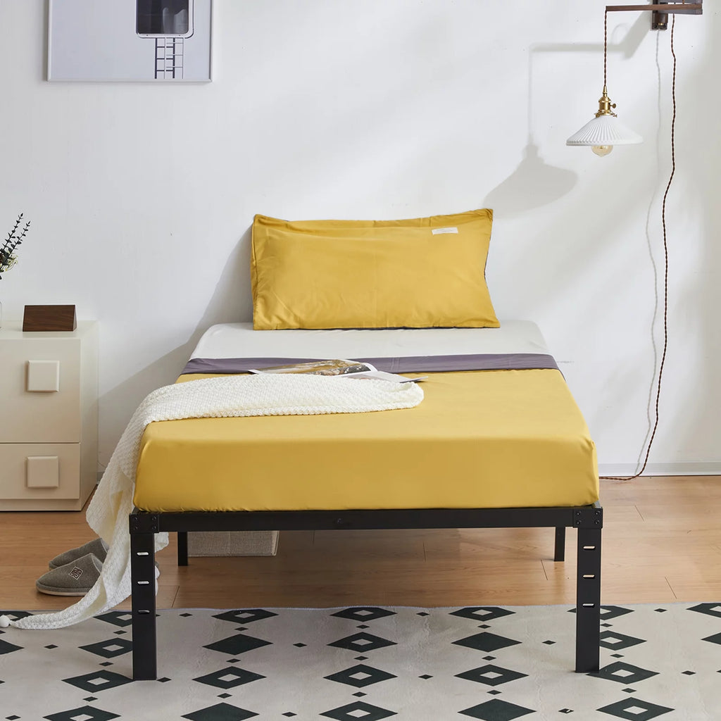 Twin Size Black Metal Platform Bed Z1216