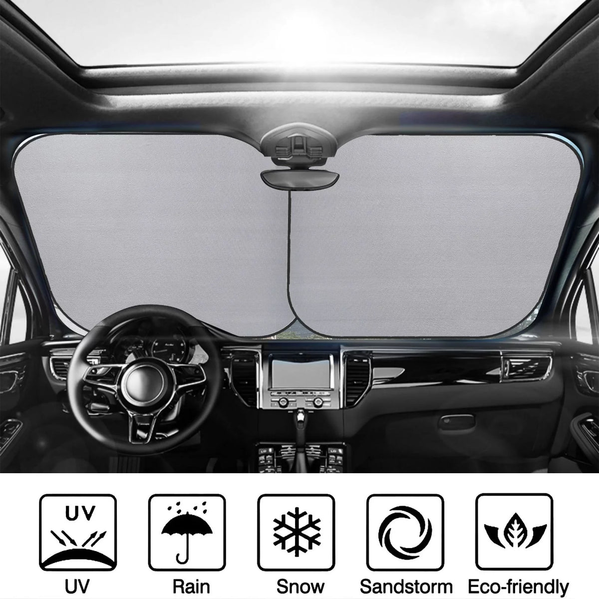 2 Pack Foldable Car Front Window Sun Visor Protector J456599