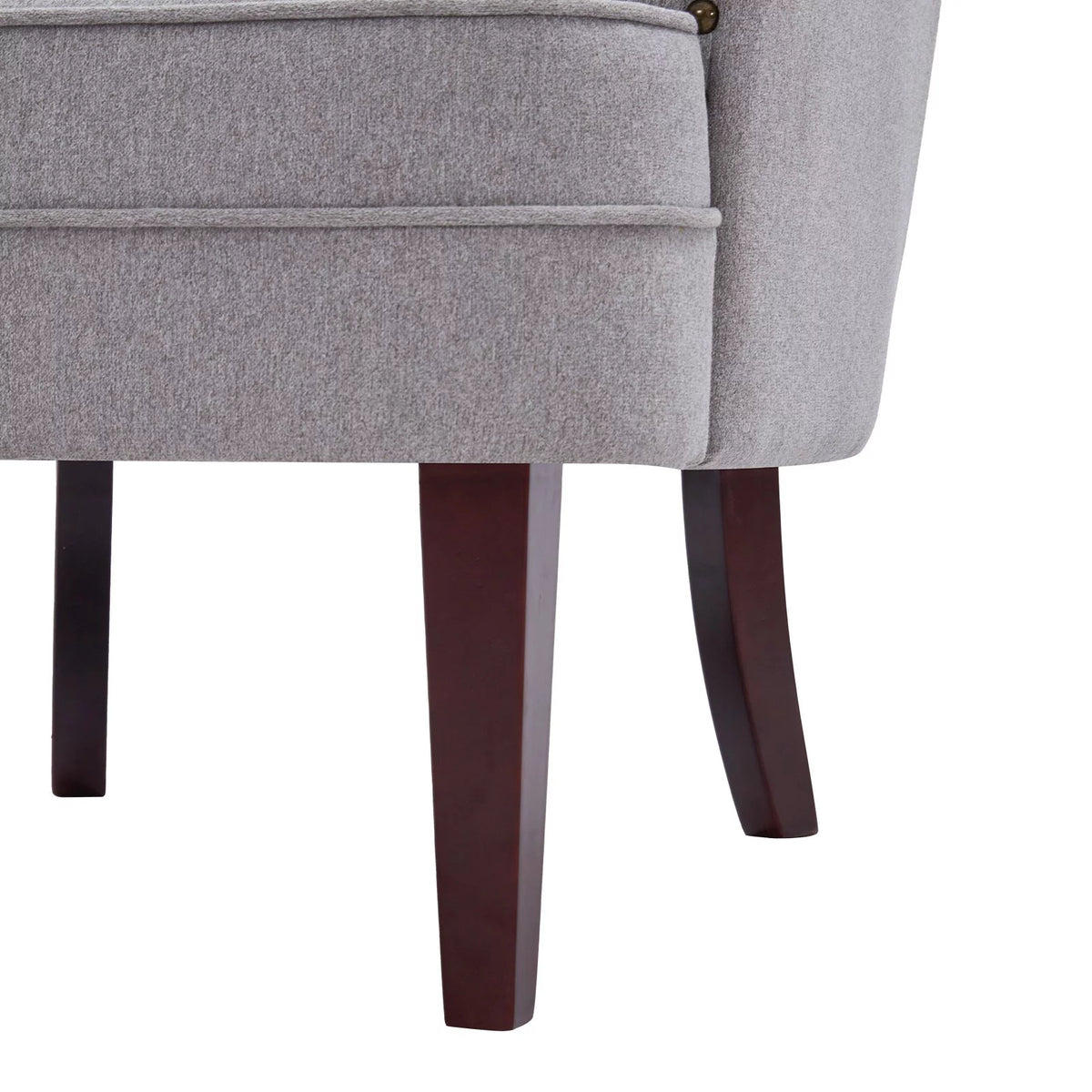 Gray Upholstered Accent Chair and Ottoman Set Y6596
