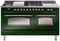 60 Dual Fuel Natural Gas Range Emerald Green Copper Trim C2201