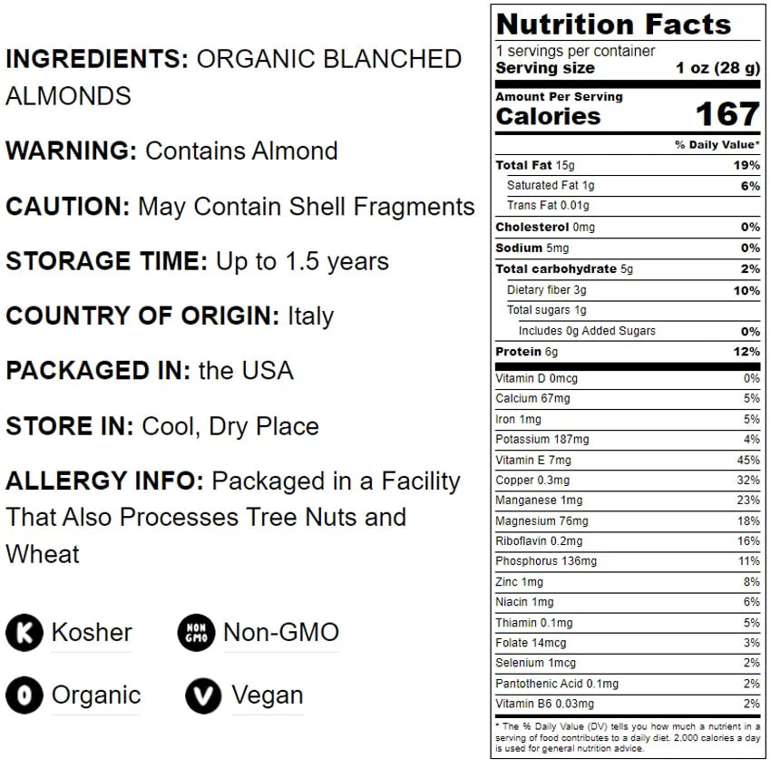 Organic Blanched Almond Flour, 4 Pounds M663805