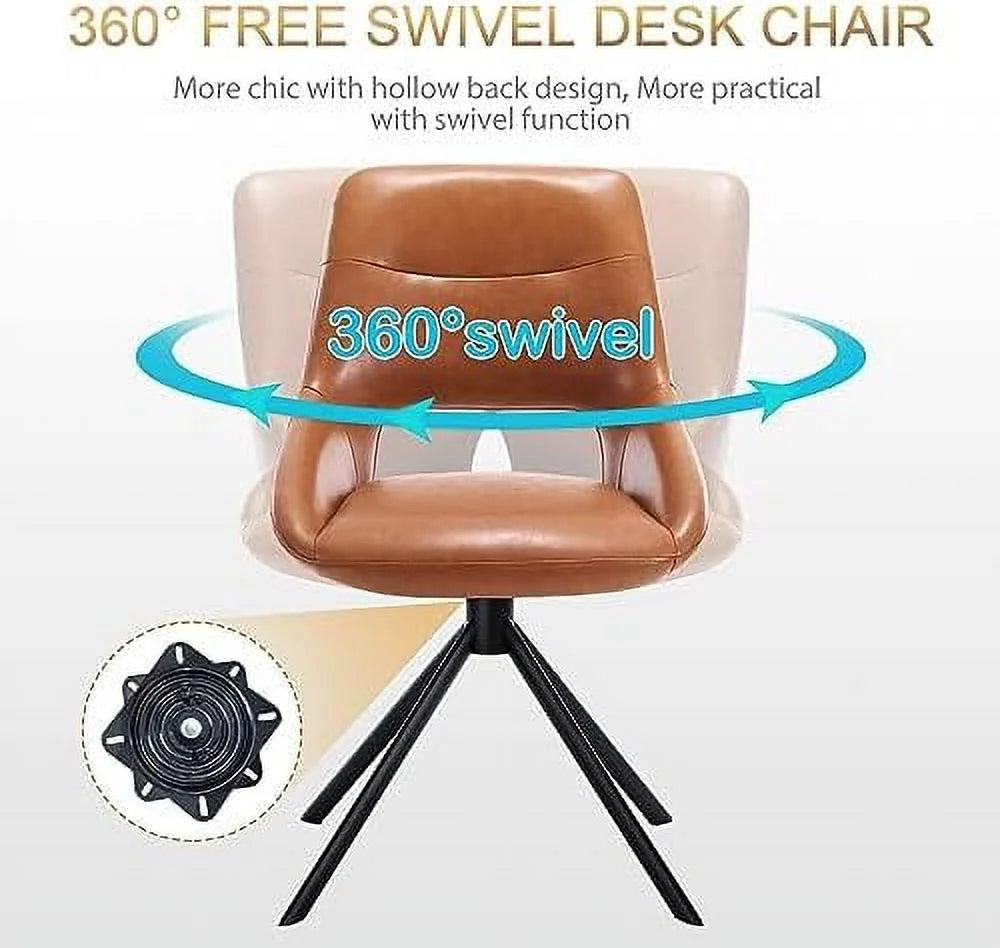 Faux Leather Armless Swivel Desk Chair K416062