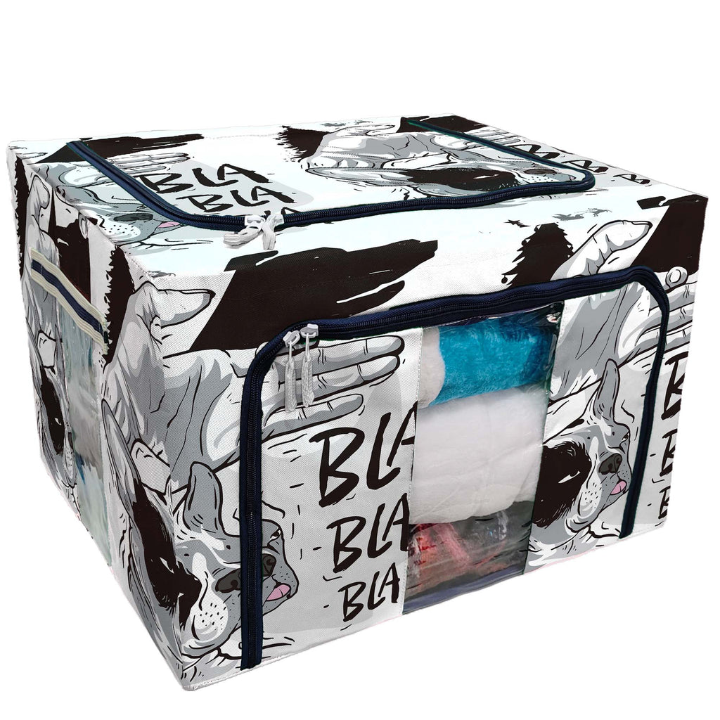 Foldable Stackable Storage Bag with Clear Window and Steel Frame G853735