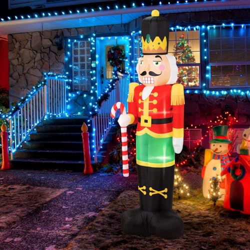 8FT Christmas Inflatable Nutcracker Soldier with Built-in LEDs Y9116