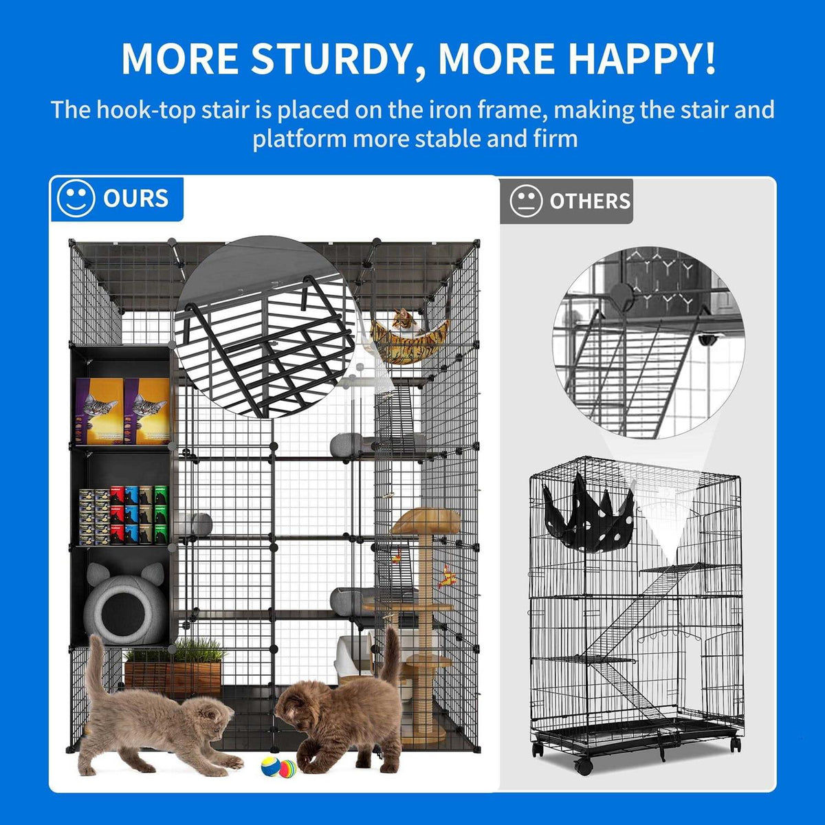 Large 5-Tier Cat Cage with Hammock B587412