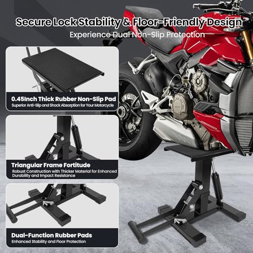 Heavy Duty Steel Hydraulic Motorcycle Jack Lift Stand 400 lbs Capacity Q92898