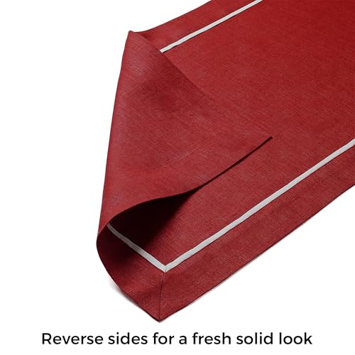 Red 14 x 120 Inch 100% Pure Linen Table Runner I8244