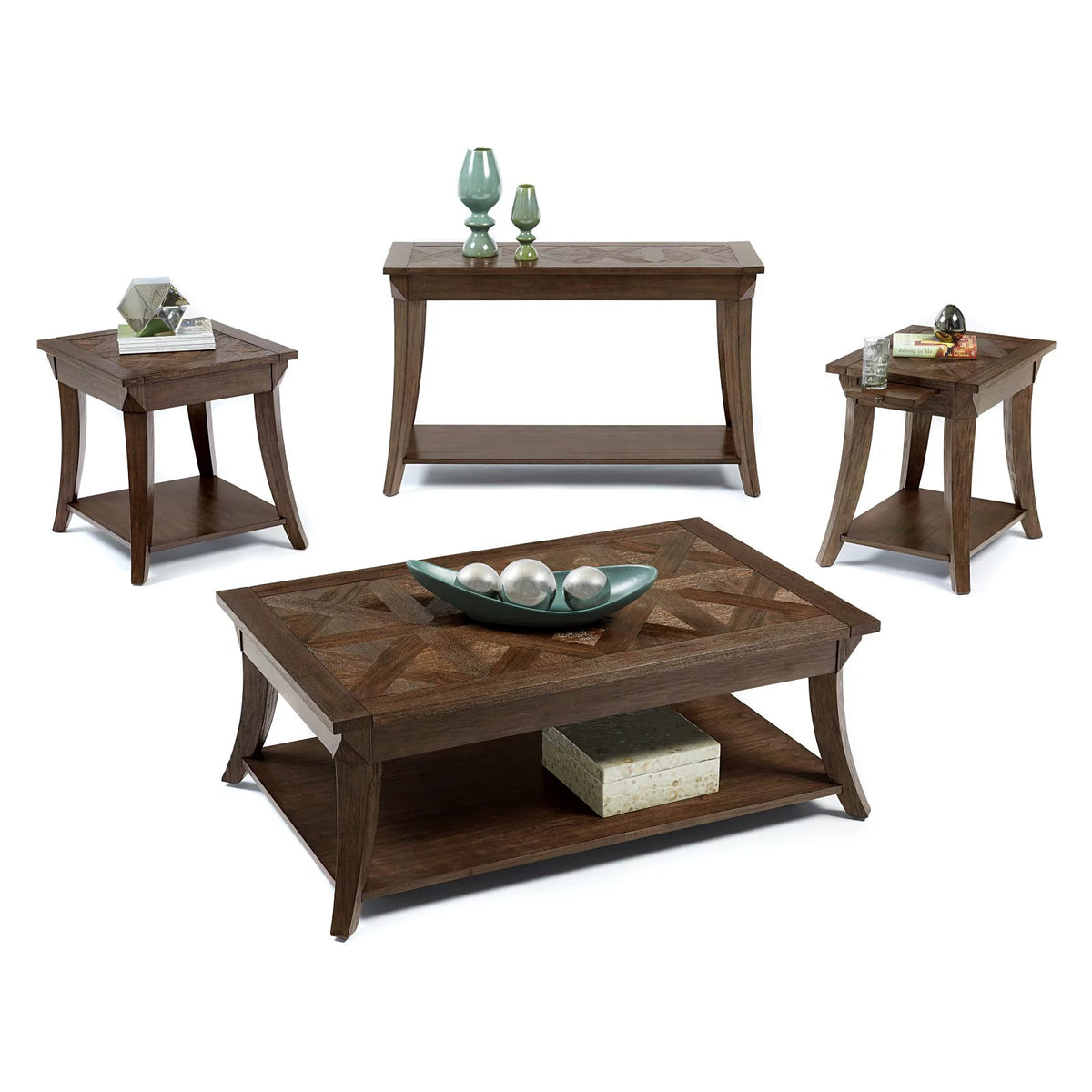 Wood End Table in Dark Poplar Brown J739