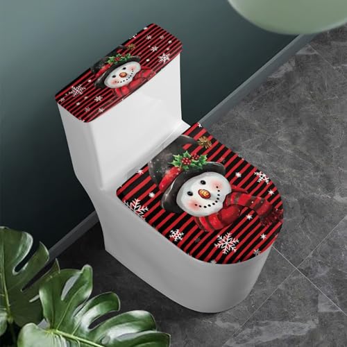 Snowman Toilet Lid Tank Cover Set L233300