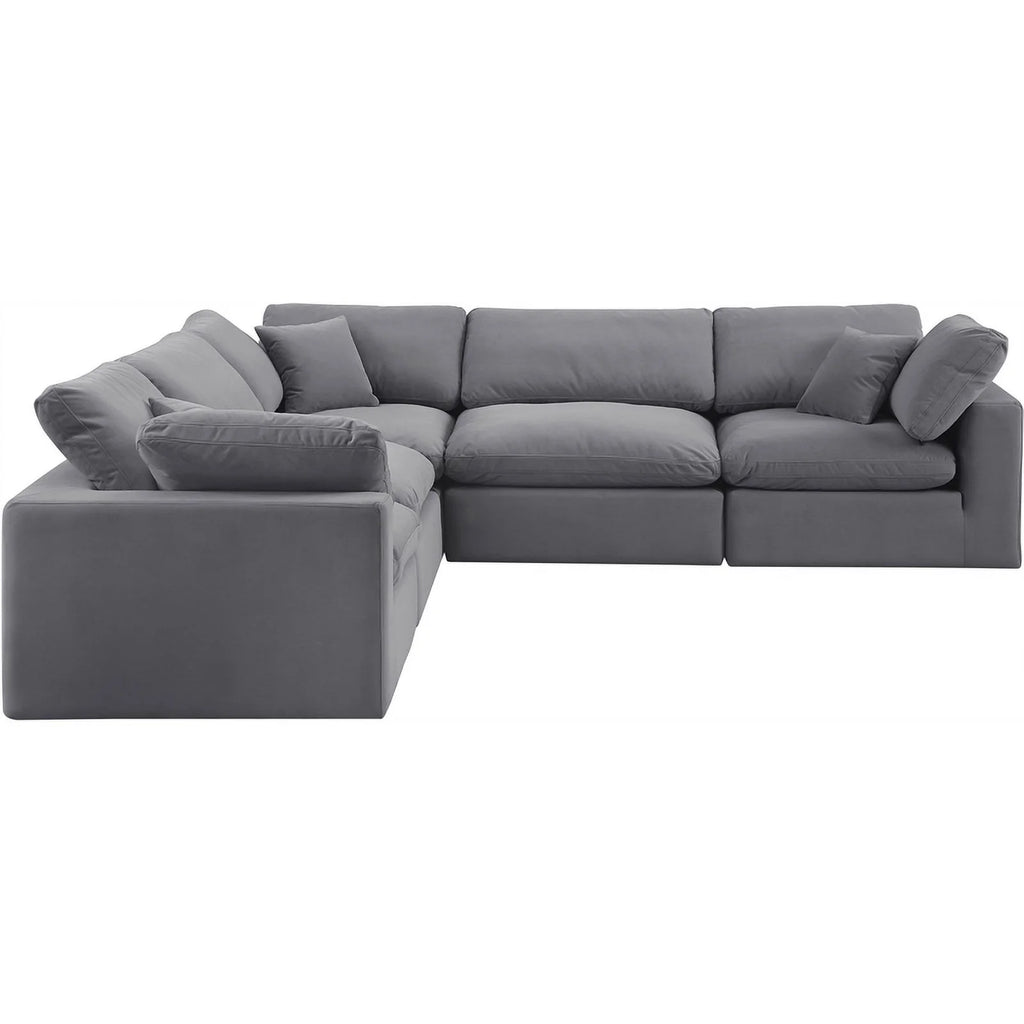 Grey Velvet Modular Sectional J320