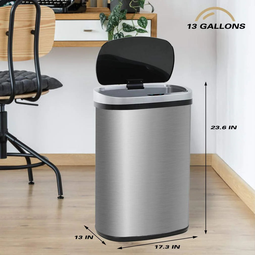 13 Gallon Stainless Steel Trash Can R88421