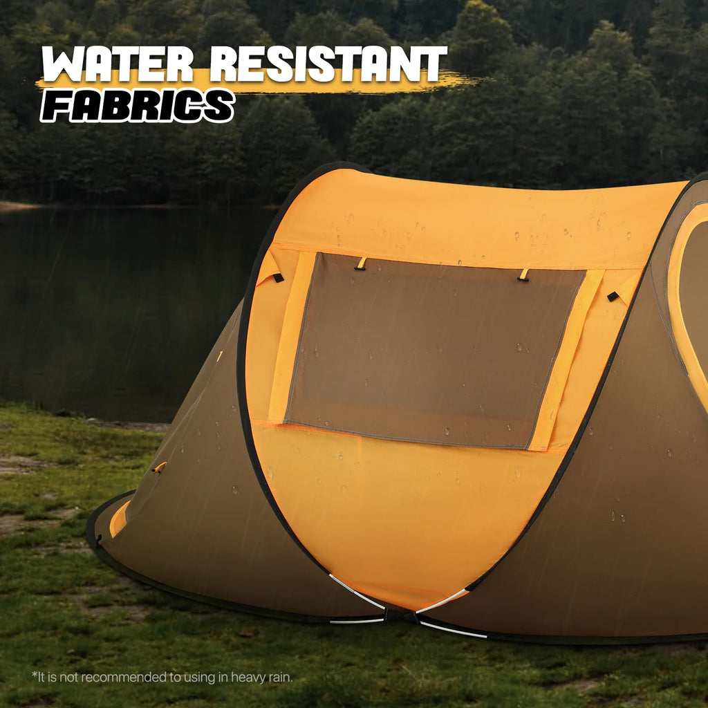 Yellow 3 Person Pop Up Tent with Carry Bag W275815