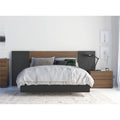 4 Piece Full Size Bedroom Set Walnut Black F594244