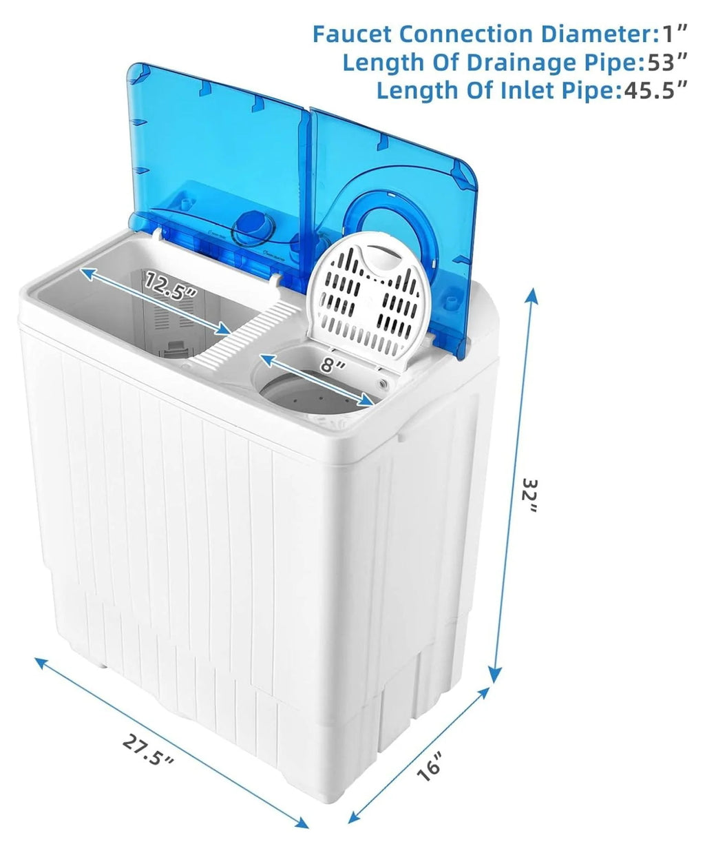 Portable 26 lbs Semi-automatic Washer and Spin Dryer A30693