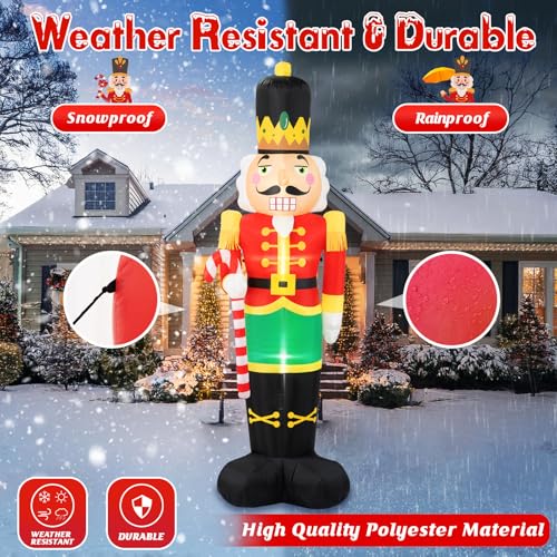 8FT Christmas Inflatable Nutcracker Soldier with Built-in LEDs Y9116