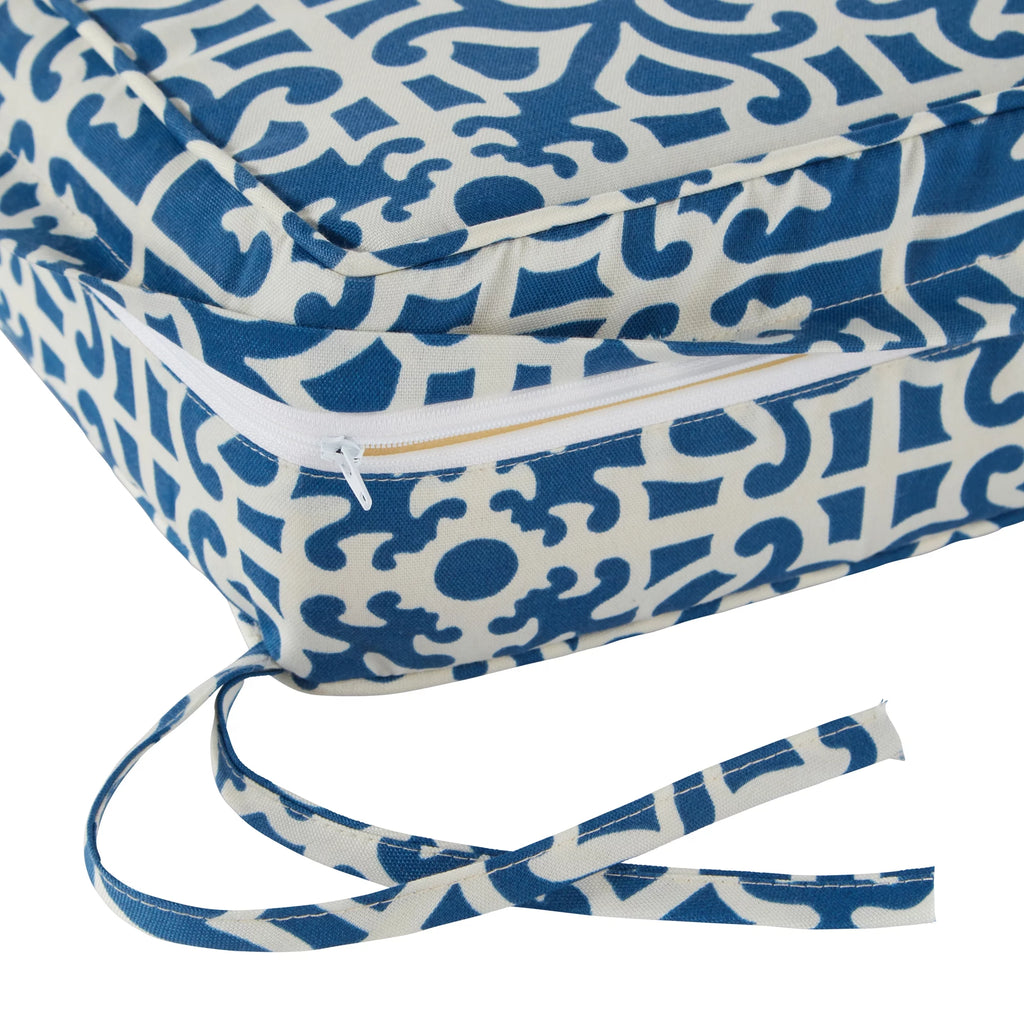 Indigo Lattice Outdoor Deep Seat Cushion Set J1123