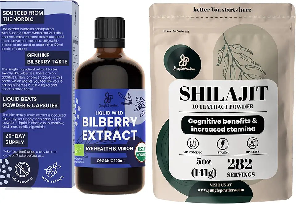 Organic Wild Bilberry Extract Shilajit Powder 10:1 Extract Supplement X366