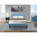 Denim Blue 2-piece Wood Platform Bedroom Set U5311