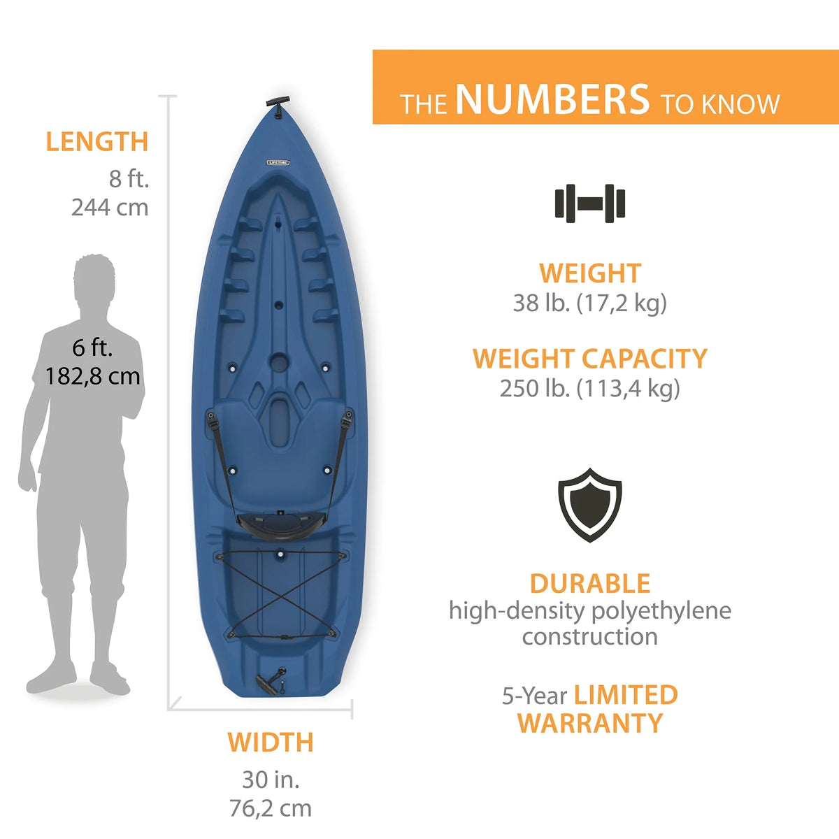 8 ft Sit-on-Top Kayak J1828
