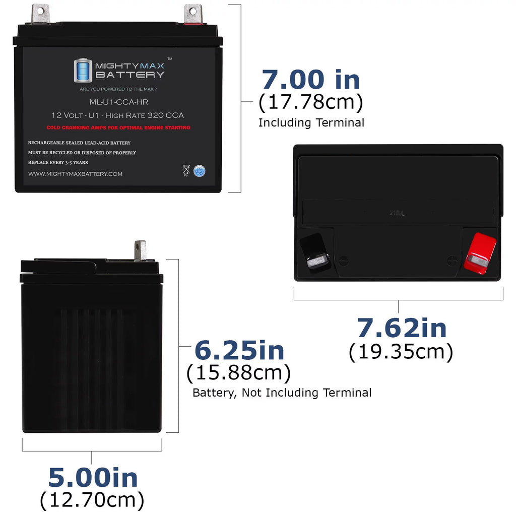 12V 320CCA Replacement Battery R1214
