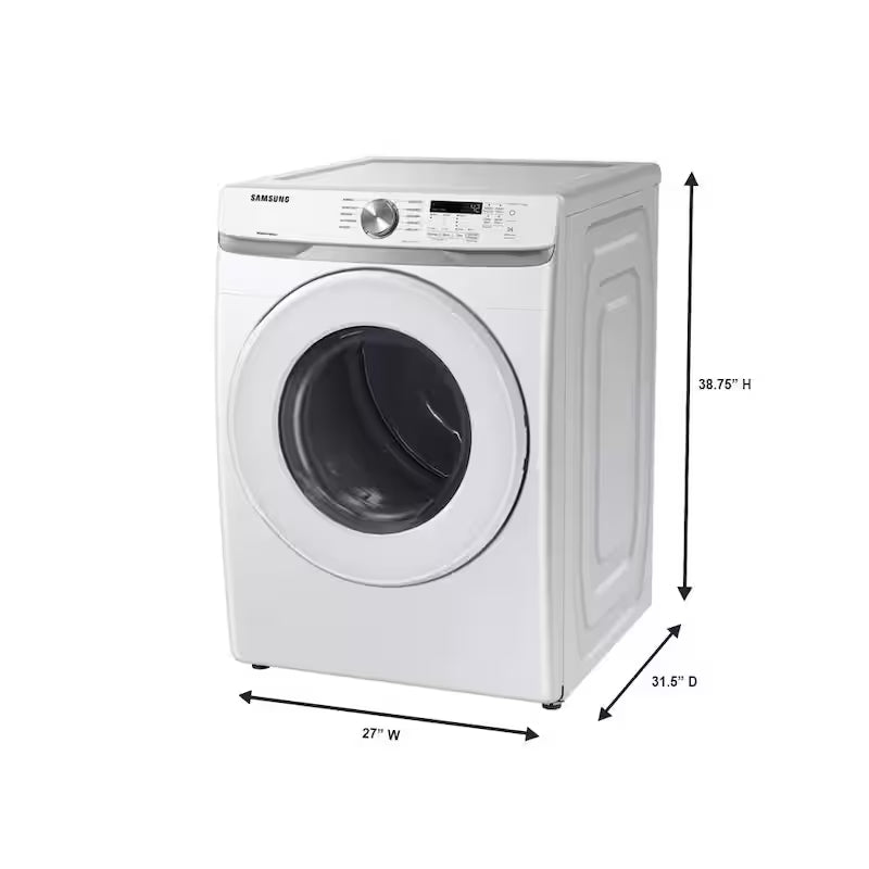 7.5 cu. ft. Stackable Vented Electric Dryer with Sensor Dry in White O483