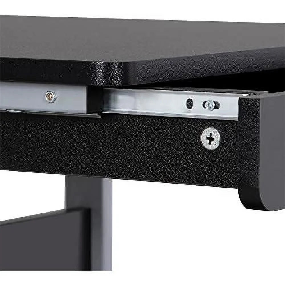 Black Mobile Laptop Desk On Wheels With Power Outlet And USB Ports Q650156